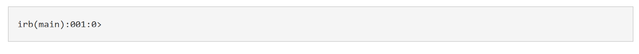 Run command: irb(main):001:0>